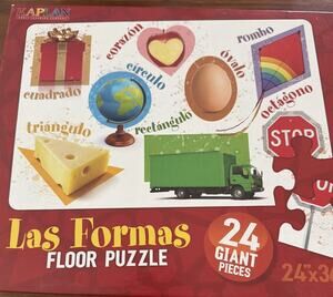New Kaplan Early Learning Las Formas Floor Puzzle Jumbo 24 Spanish Ages 3 Up